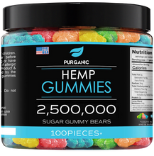 Load image into Gallery viewer, Purganic Sugar Gummy Bears for Stress &amp; Relaxation – 2,500,000 - 100ct
